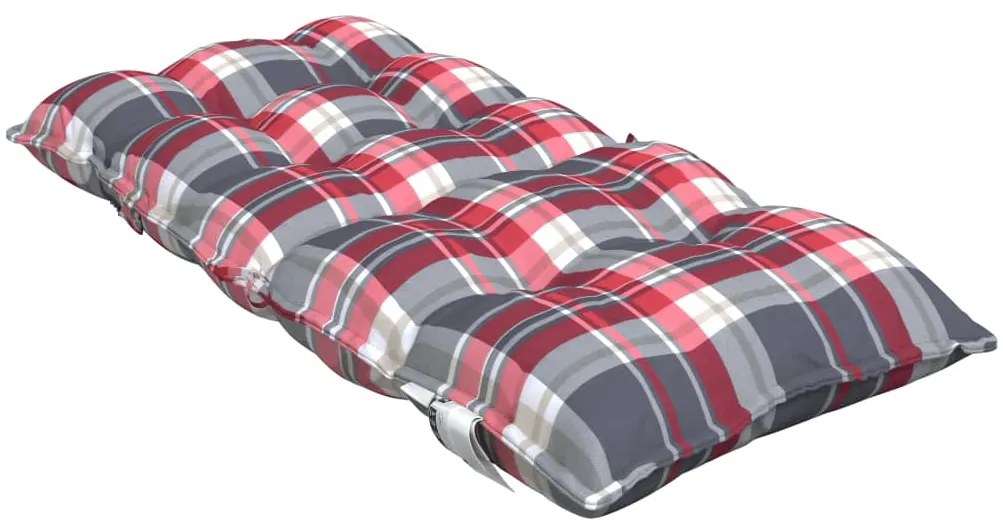 Almofadões cadeira encosto baixo 4 pcs oxford xadrez vermelho