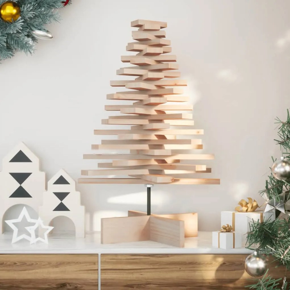 vidaXL Árvore de Natal decorativa 80 cm madeira de pinho maciça