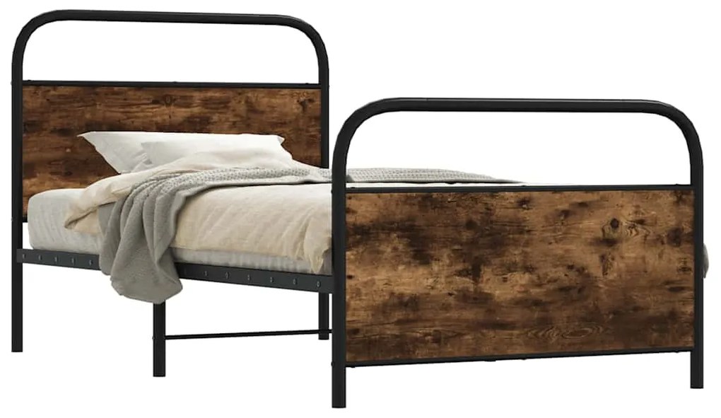 Estrutura cama s/ colchão derivados de madeira carvalho fumado