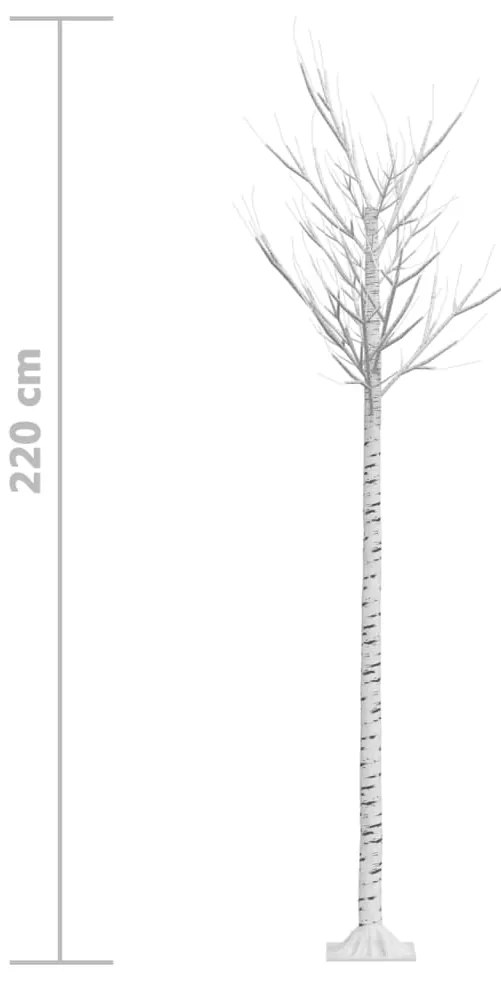 Árvore de Natal 200 LEDs salgueiro int./ext. 2,2m branco frio