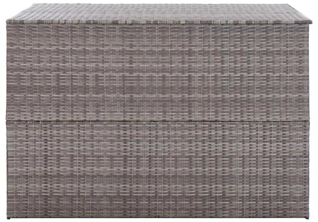 Caixa de arrumação para jardim 150x100x100 cm vime PE cinzento
