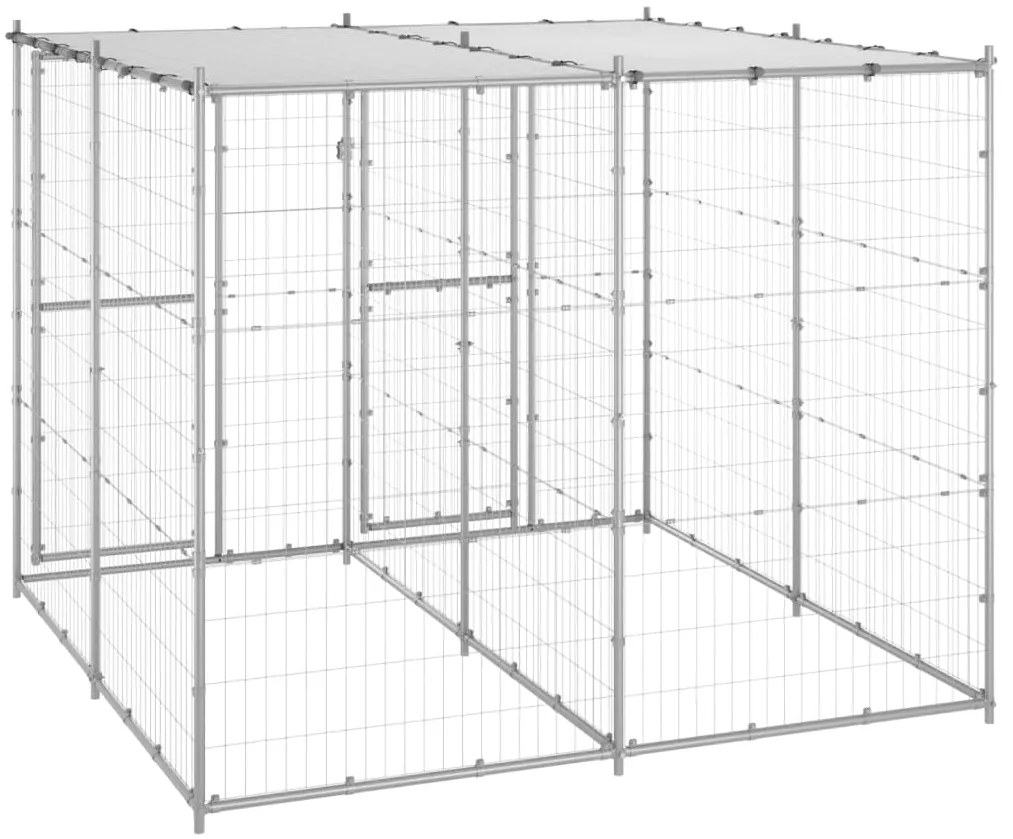 Canil de exterior com telhado 4,84 m² aço galvanizado