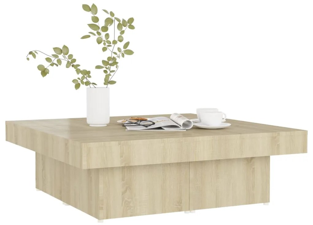 Mesa de centro 90x90x28 cm contraplacado carvalho sonoma