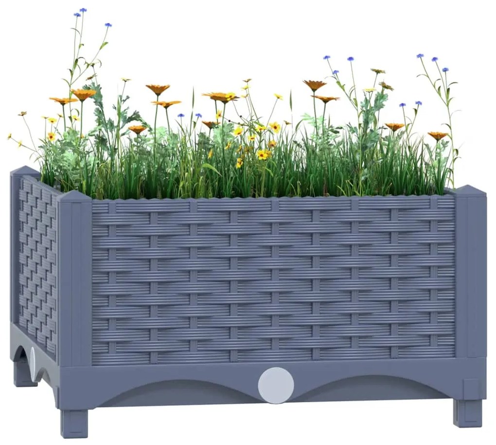 vidaXL Canteiro elevado 40x40x23 cm polipropileno