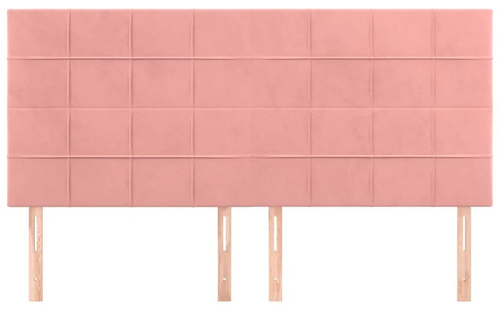 Cabeceira de cama 4 pcs veludo 90x5x78/88 cm rosa