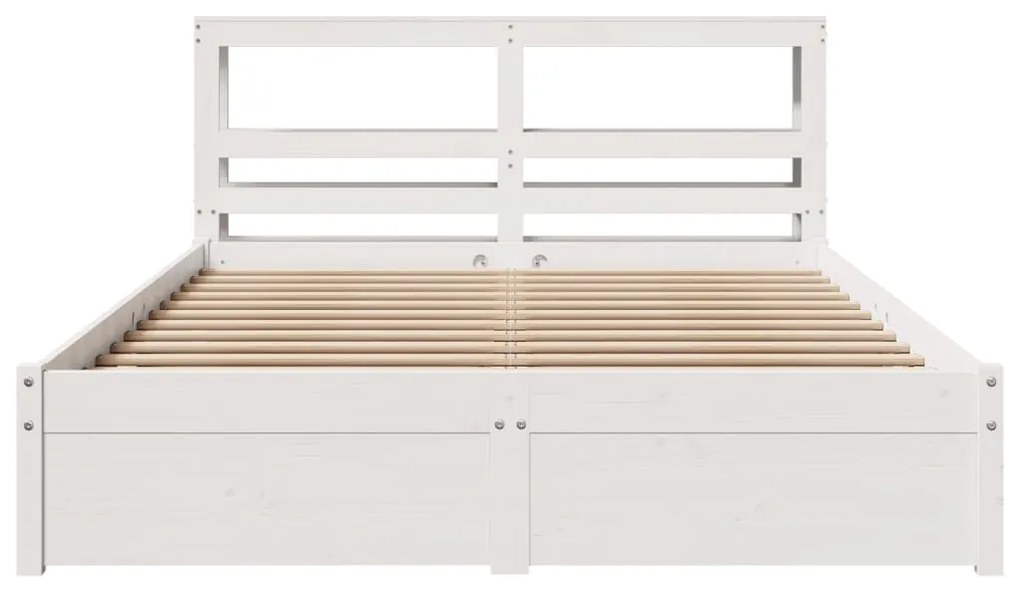 Estrutura de cama c/ cabeceira sem colchão 140x190 cm branco