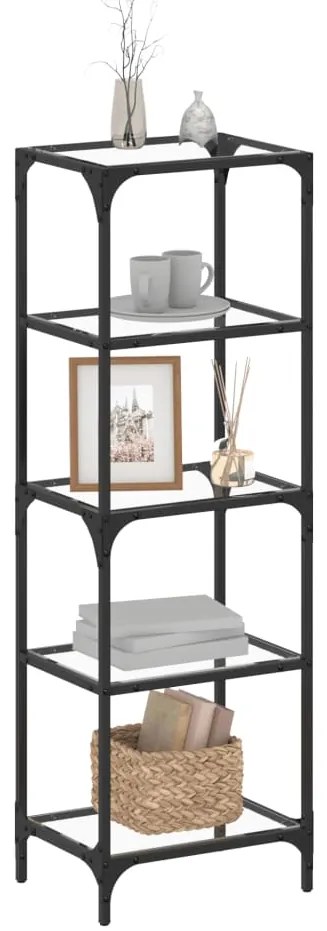 Unidade prateleiras c/ tampo vidro transparente 40x30x123cm aço
