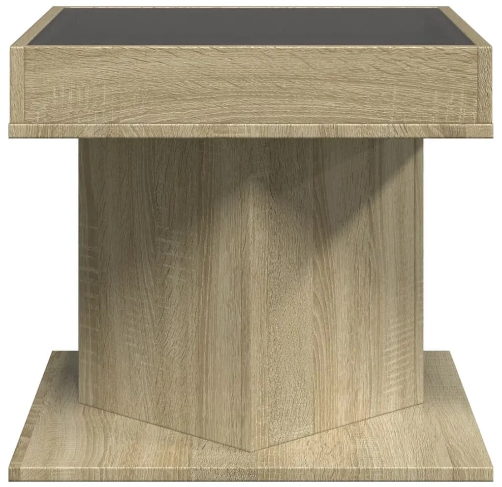 Mesa de centro c/ LEDs 50x50x45 madeira processada
