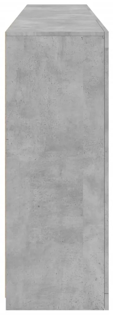 Aparador com luzes LED 202x37x100 cm cinzento cimento