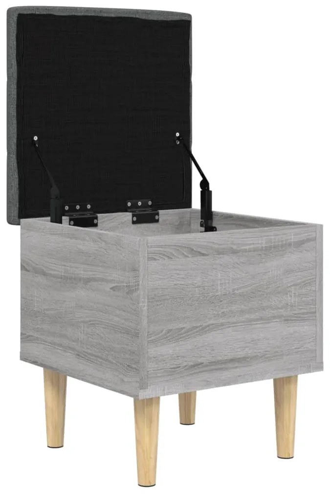 Banco de arrumação 42x42x46cm derivados madeira cinzento sonoma