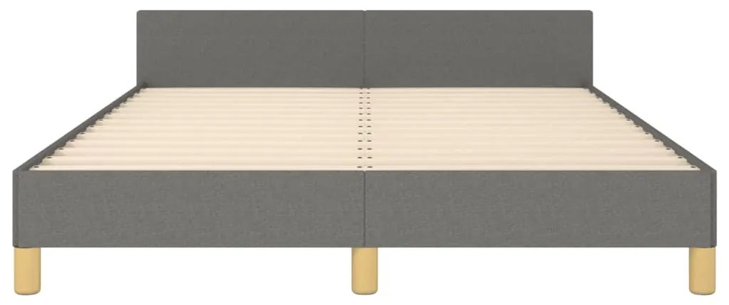 Estrutura de cama sem colchão 140x200 cm tecido cinzento-escuro