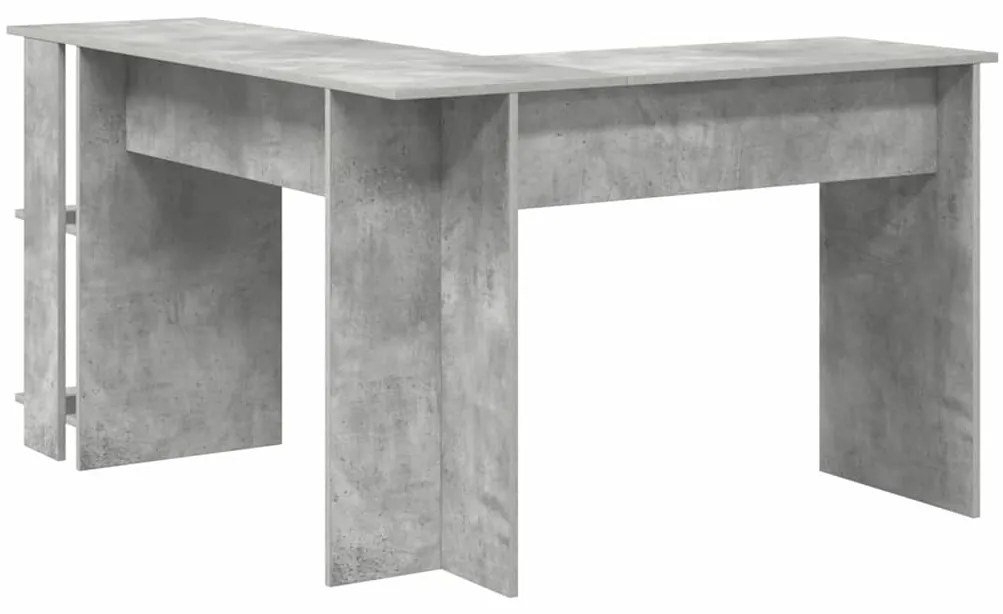 Mesa de Canto com Armazenamento em Concreto Cinza 140x113,5x75cm