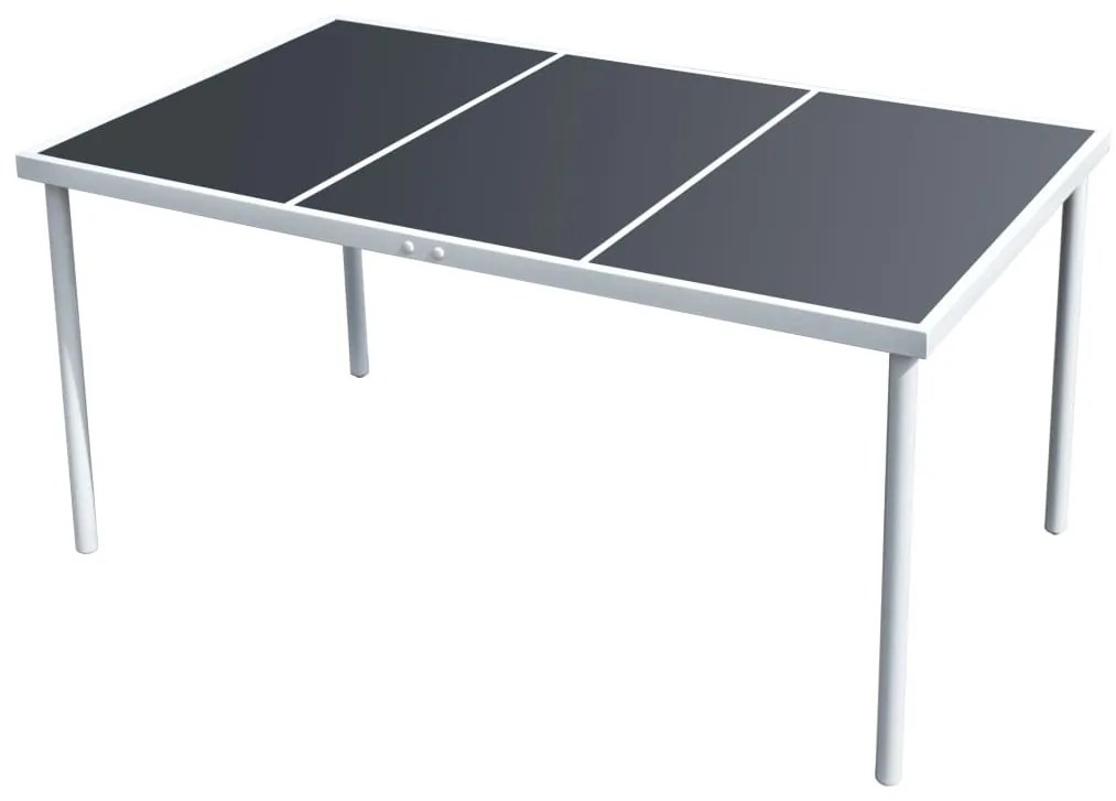 vidaXL Mesa de jardim 150x90x74 cm preto aço