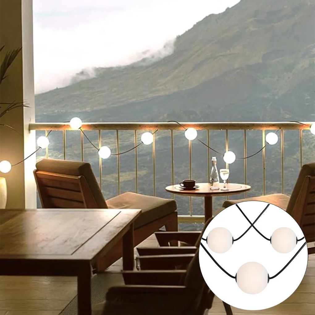 Guirlanda de Luzes Moderna para Exterior 8 metros incluindo LED 14 Luzes - Malai