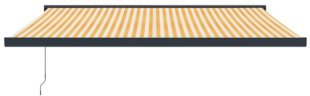 Toldo retrátil 4x3 m tecido e alumínio amarelo e branco