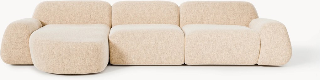 Sofá de canto modular em bouclé Wolke (4 lugares)