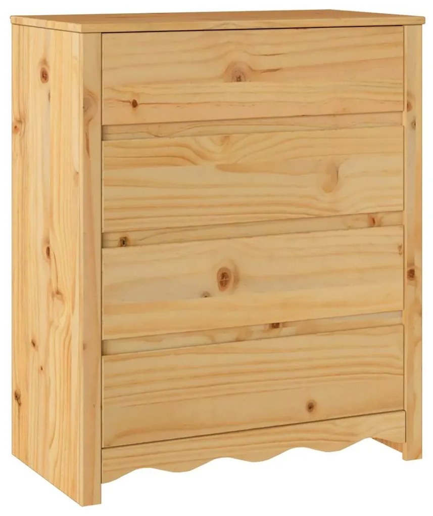 Cômoda vidaXL 'DRAMMEN'76,5x40x91 cm Madeira Sólida de Pinheiro