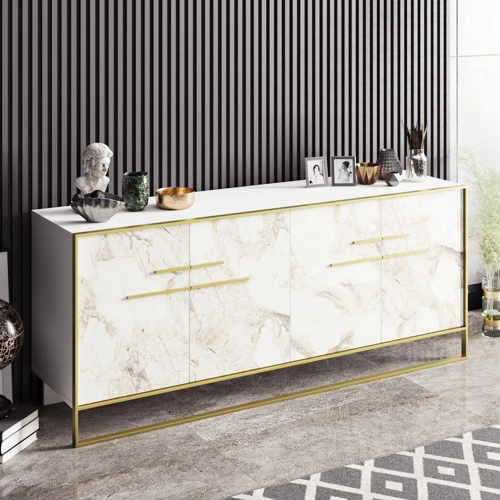 Console Polka – Gold White – 179,9 cm x 75 cm x 47,3 cm