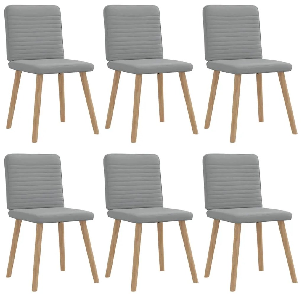 vidaXL Cadeiras de jantar 6 pcs tecido cinzento-claro