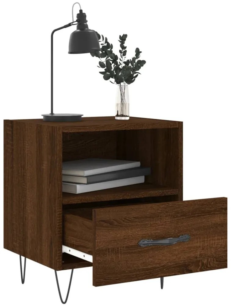 Mesa de cabeceira 2 pcs derivados de madeira carvalho castanho