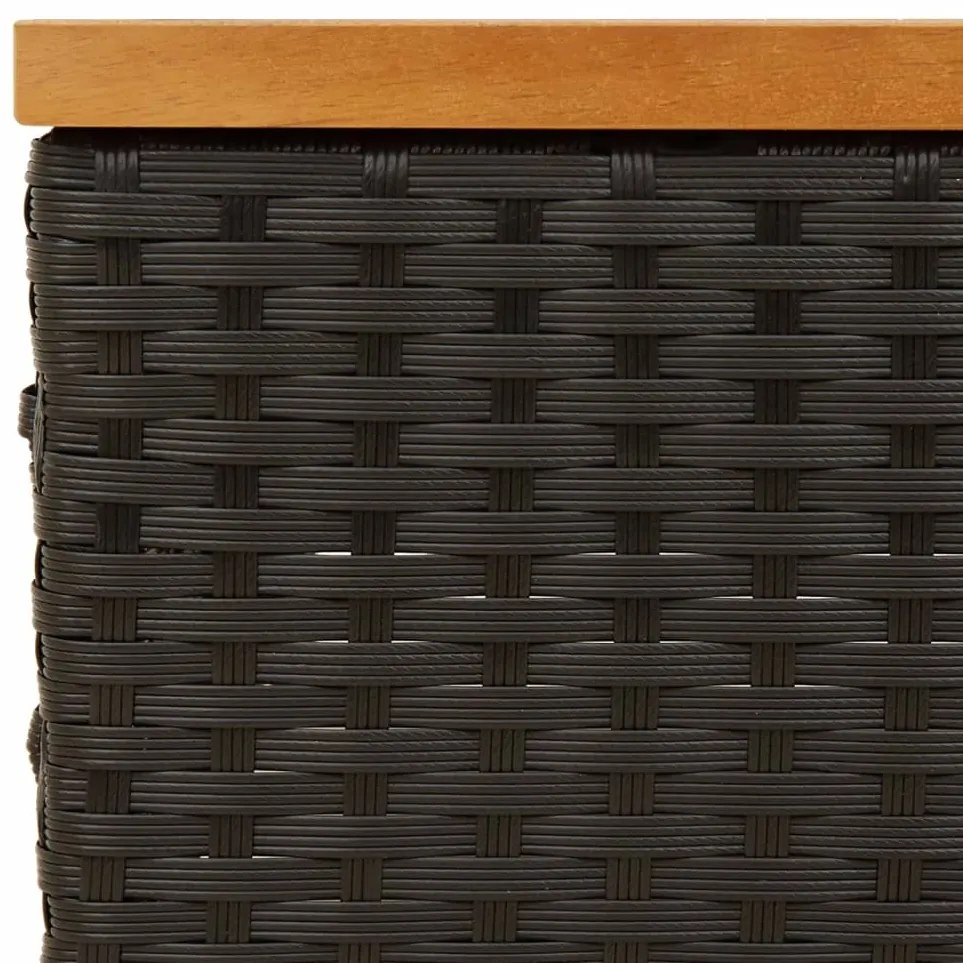 Cobertura p/ base guarda-sol 70x70x25 cm vime PE e acácia preto