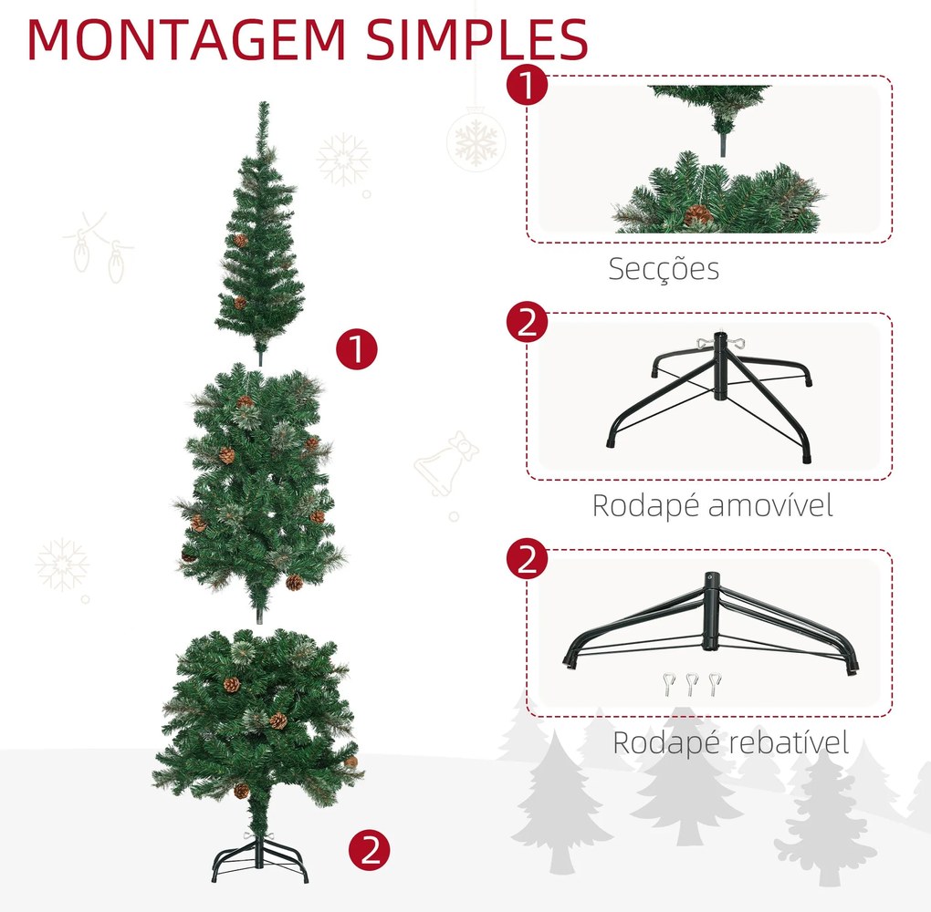 Árvore de Natal Artificial 195 cm Árvore de Natal com 556 Ramos Árvore