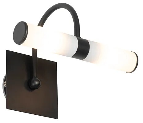 Candeeiro de parede clássico preto IP44 2 luzes - Bath Arc