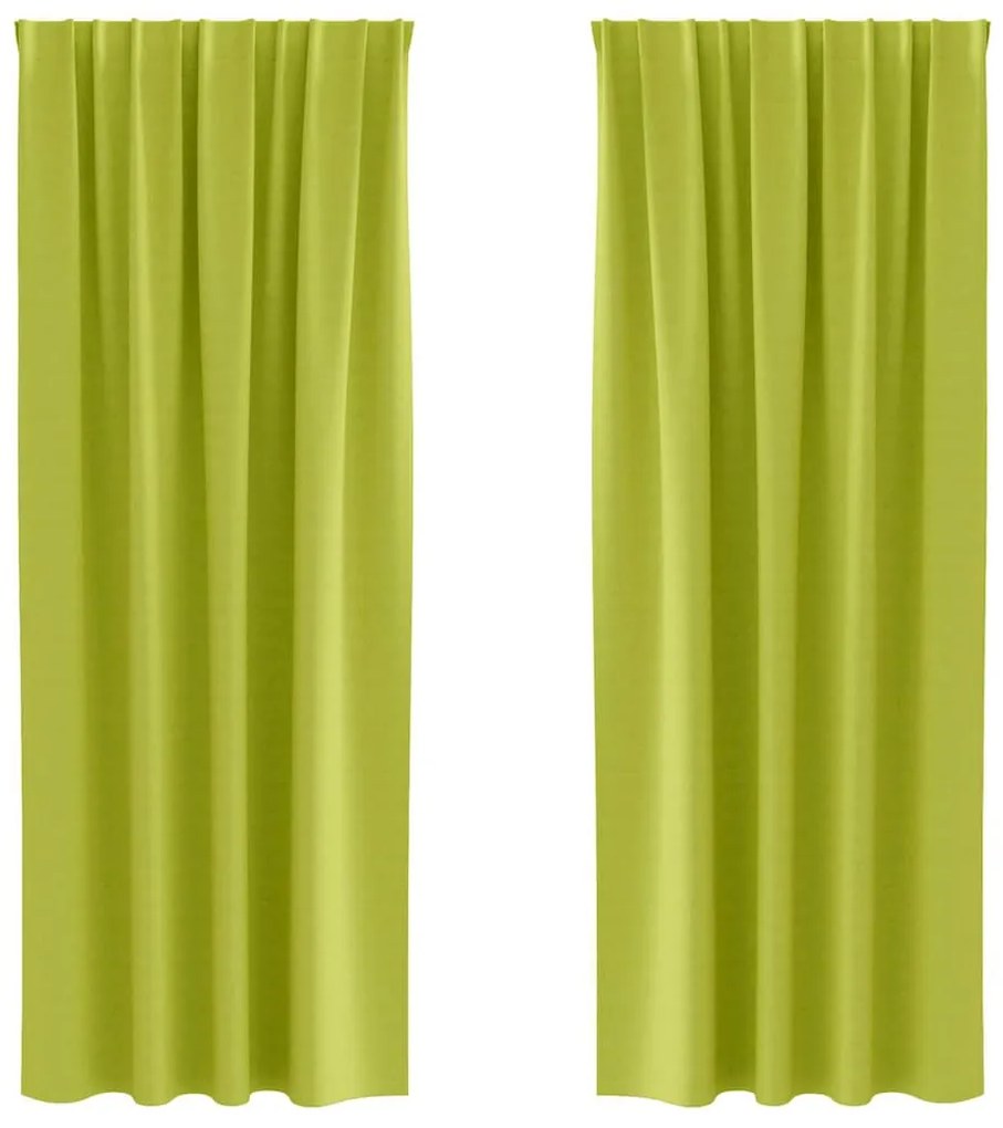Cortinas com cortinas 2 pcs Verde maçã 225 x 140 cm Poliéster