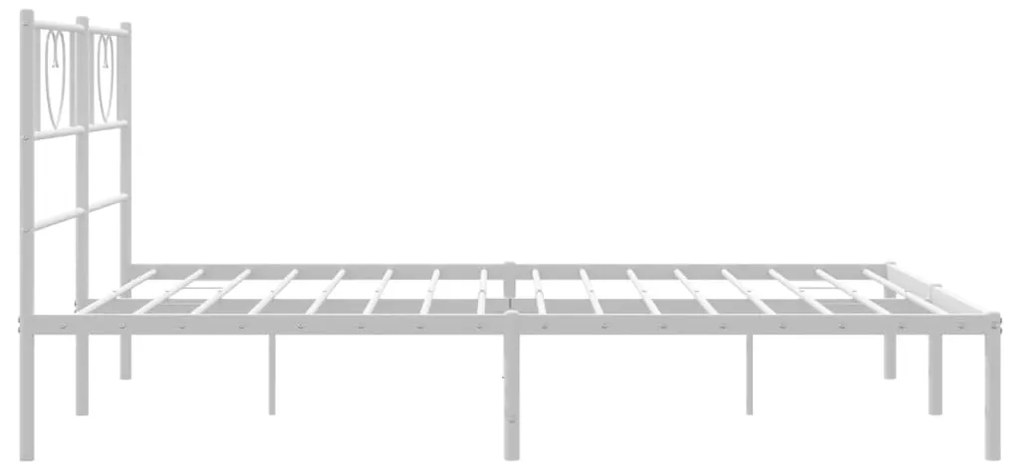 Estrutura de cama com cabeceira 160x200 cm metal branco