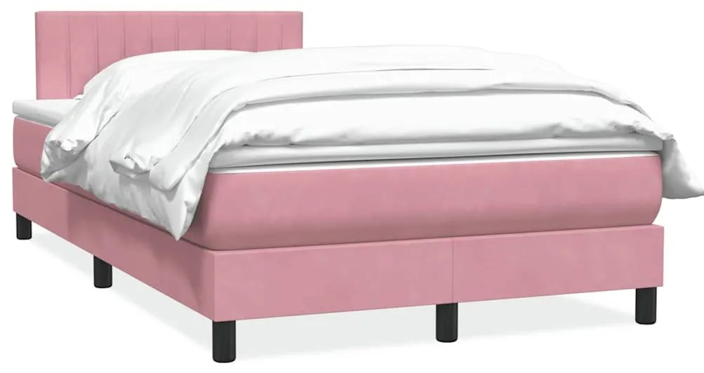 vidaXL Cama com molas/colchão 120x210 cm veludo Rosa