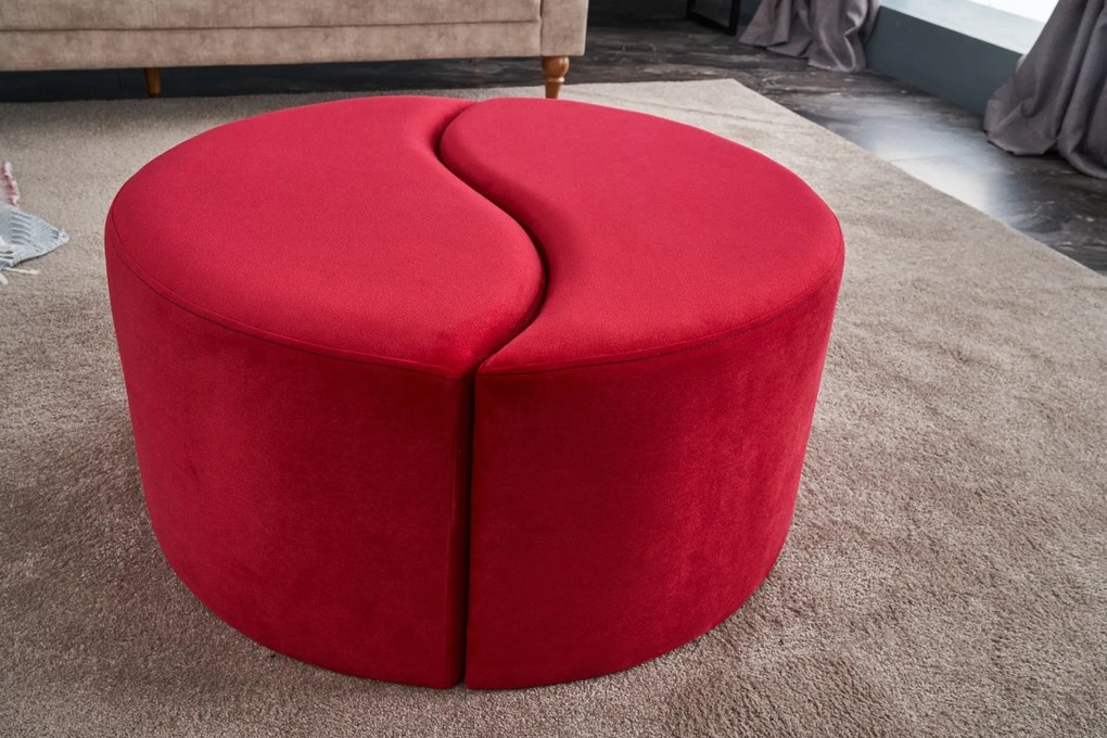 Pouffe Alis Puf – Vermelho – 80x40x80 cm