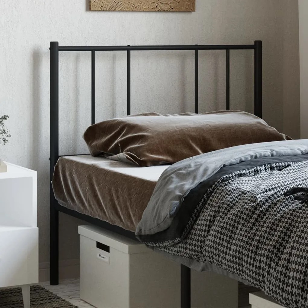 Cabeceira de cama 75 cm metal preto