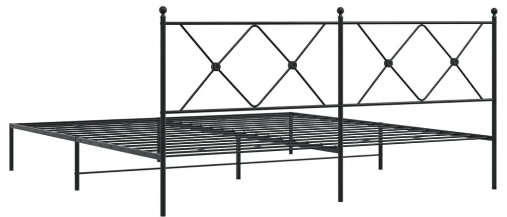 Estrutura de cama com cabeceira 183x213 cm metal preto