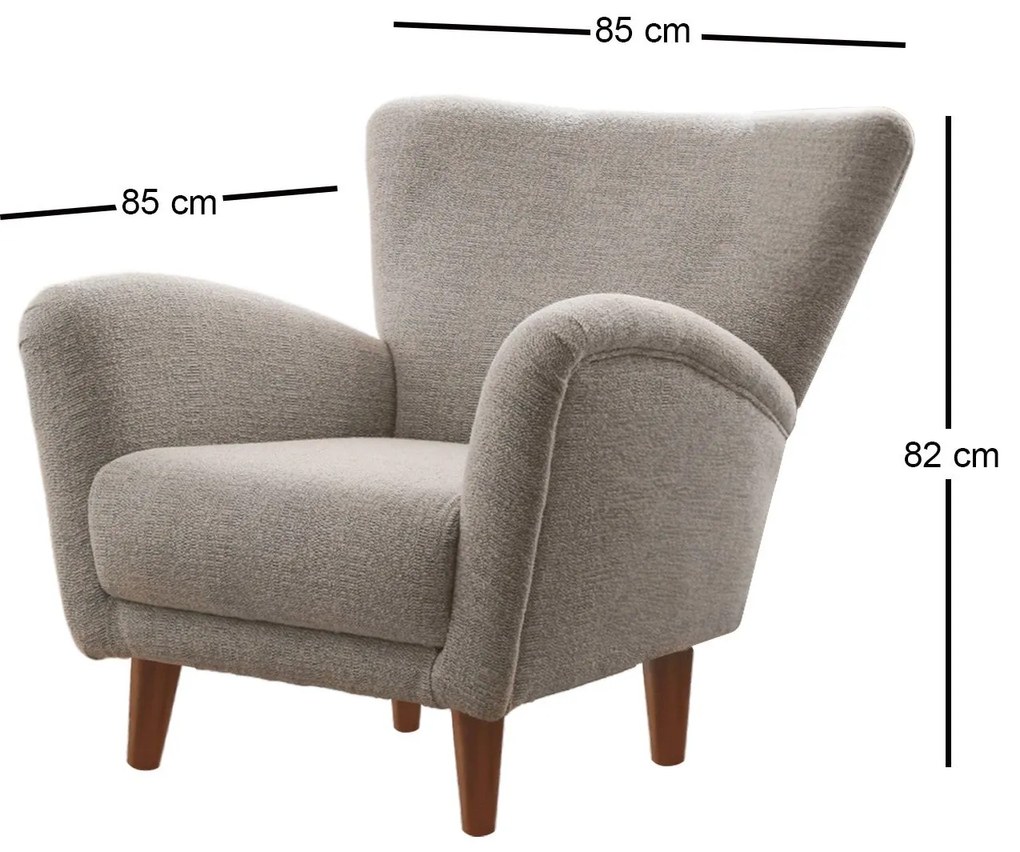 Cadeira Wing Teddy – Cinza – 85x82x85 cm
