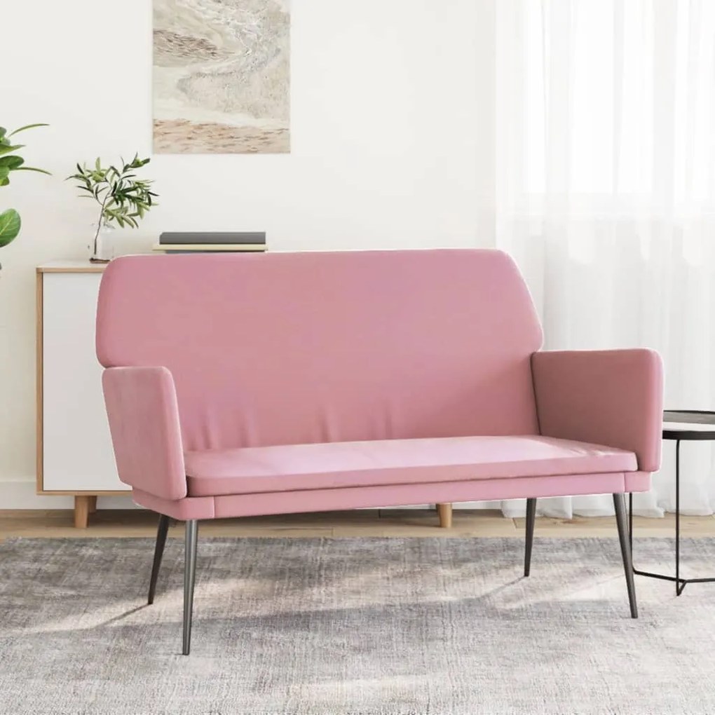 vidaXL Banco 108x79x79 cm veludo rosa