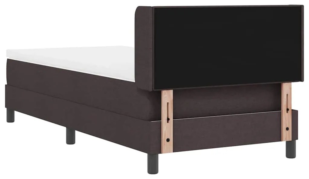 Cama Box Marrom Escuro 80 x 200 cm Tecido e Espuma