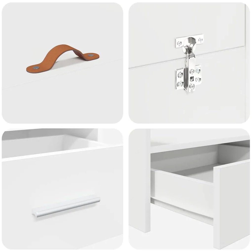 Estrado de cama com arrumação com gaveta com cabeceira Branco 160 x 20