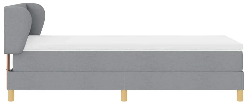 Cama Box com Colchão vidaXL - Cinza claro, 80x200 cm, Tecido