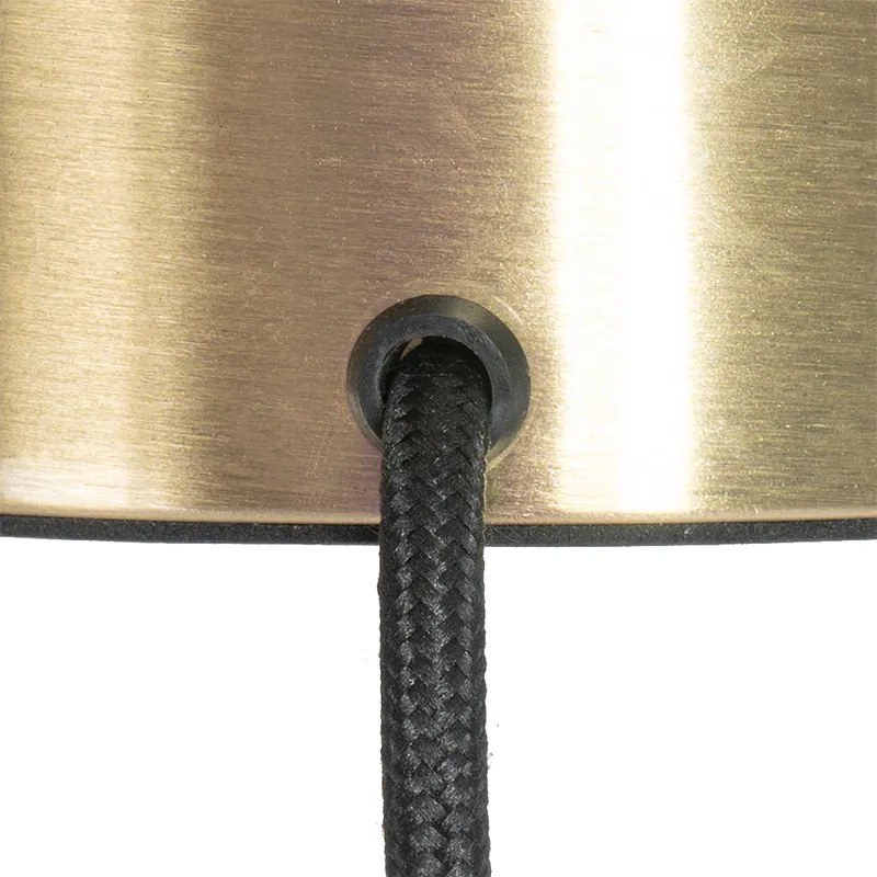 Candeeiro de mesa moderno dourado/latão com vidro fumê - Stiklo Moderno