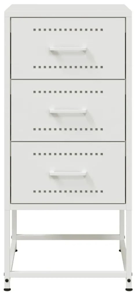 Mesas de cabeceira 2 pcs 36x39x78 cm aço branco