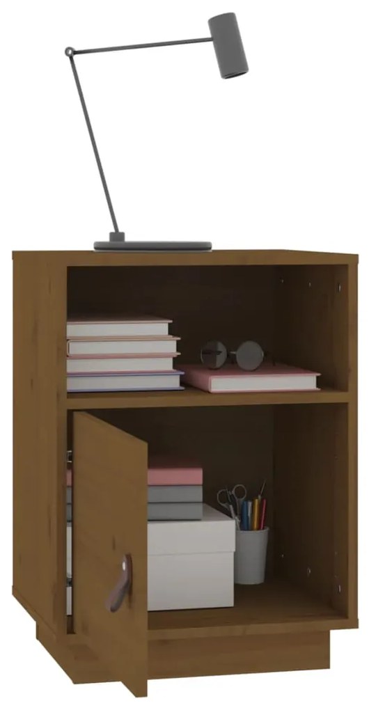 Mesa de cabeceira 40x34x55 cm pinho maciço castanho mel