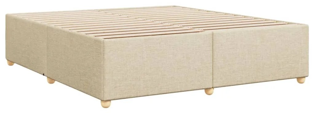 Estrutura de cama sem colchão 180x200 cm tecido cor creme