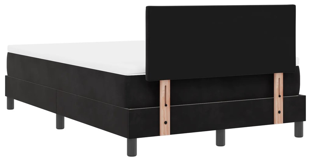 Cama Box Spring com Colchão vidaXL Preta 120x200 cm Veludo