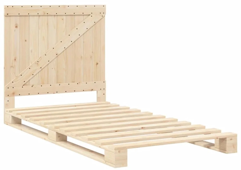 Estrutura de cama com cabeceira 100x200cm pinho maciço