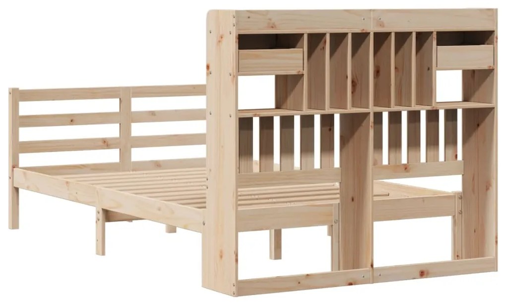 Cama com estante sem colchão 135x190 cm pinho maciço