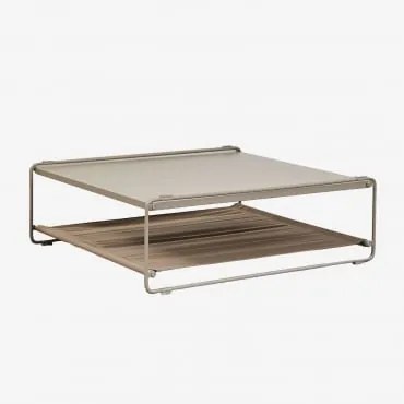 Mesa Auxiliar Para Jardim Conversível Em Puff Em Aço Amaro Tapioca Bege - Castanho Moka - Sklum