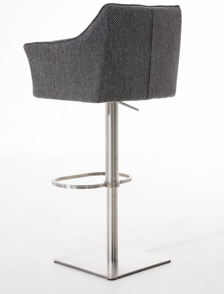 Banco de bar Damaso em tecido 64 x 88-113 x 45 cm Cinzento titânio