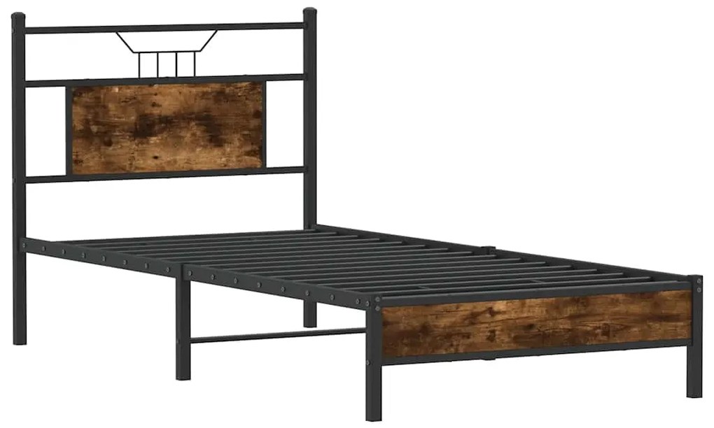 Estrutura cama s/ colchão derivados de madeira carvalho fumado