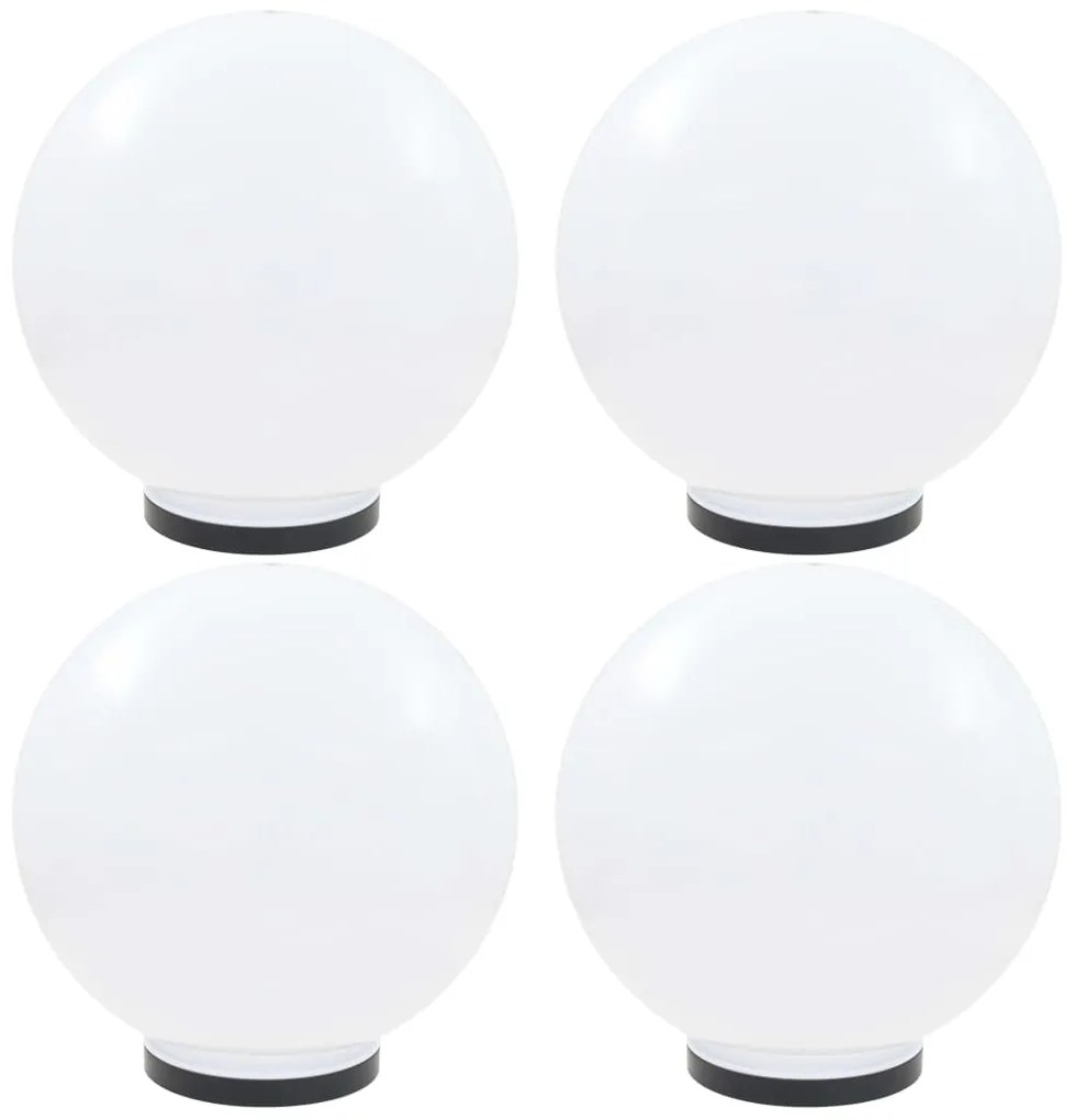 vidaXL Candeeiros esféricos LED 4 pcs 40 cm PMMA