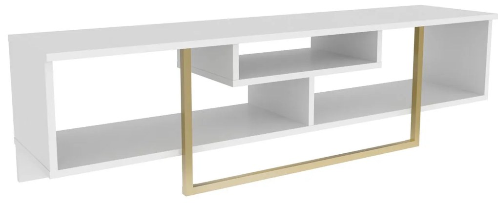 Móvel TV Asal – Branco e Dourado – 150x35,2x40 cm